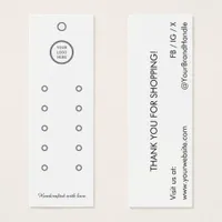 White Compact Multi-Row Earring Displang Hang Card