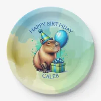  Capybara Themed Boy's Birthday Party Personalized Paper Plates