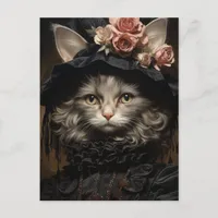 Cat in a Black Dress Postcard