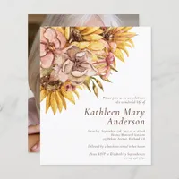 Budget Rustic Sunflower Memorial Invitation