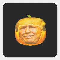 Scary Trumpkin Pumpkin Halloween Party Design Square Sticker