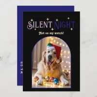Cozy Twilight Funny Pet Dog Christmas Photo Holiday Card