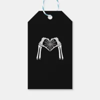 Skeleton Hands Cobweb Heart (White) Classic Gift Tags