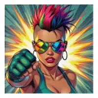 LGBT Lesbian Mohawk Uppercut Pop Art