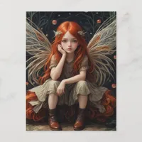 The Little Adorable Fairy With Ginger Hair Postcard