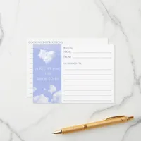 On Cloud Nine Elegant Bridal Shower Recipe Card