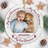 Baby's First Christmas Personalized Cute Photo Ceramic Ornament