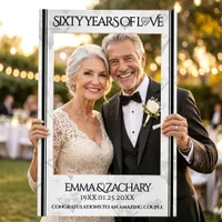 Elegant 60th Diamond Wedding Anniversary Selfie Frame