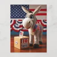 Super Cute Adorable Donkey Vote Postcard