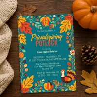 Cozy Vibrant Autumn Harvest Friendsgiving Potluck Invitation