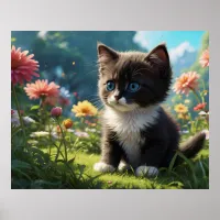 *~* Kitty Cat 5:4 Feline Kitten Black Tuxedo Poster