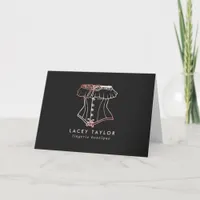 Vintage Corset Logo Lingerie Client Thank You Card
