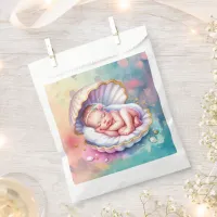 Baby Girl in a Seashell Baby Shower  Favor Bag