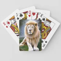 Majestic White Lion Ethereal Art Poker Cards