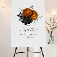 Black and Orange Floral Gothic Wedding Foam Board