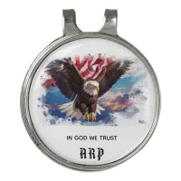 *~*  Golf American Flag Bald Eagle AP16  Initials Golf Hat Clip