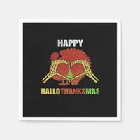 Happy Hallothanksmas Fun Holiday Season Mashup Napkins