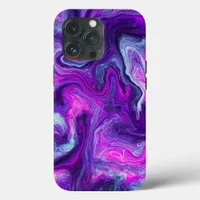 Purple, Blue, Pink Marble Fluid Art   iPhone 13 Pro Case