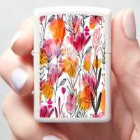 Vibrant Floral Pattern With Colorful Blooms Zippo Lighter