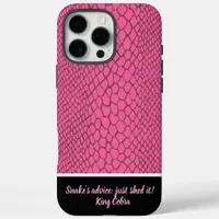 Vibrant snakeskin texture in striking pink hues iPhone 16 pro max case