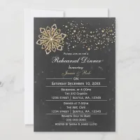 chalkboard gold Winter Rehearsal Dinner invite