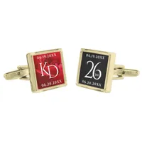 Elegant 26th Rose Wedding Anniversary Celebration Cufflinks
