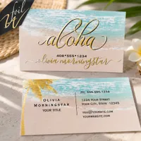 Aloha Beach Gold Foil Business Cards