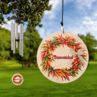 Southwest Chile Ristra Wreath Bienvenidos Wind Chime