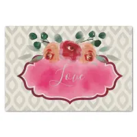 Elegant Classy Watercolor Floral Frame Bouquet Tissue Paper