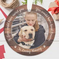 Rustic Pet Memorial Dog 2 Photo Sympathy Ornament