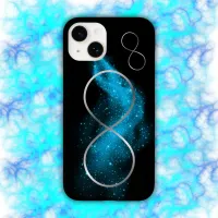 Minimalist Silver Infinity Sign and Teal Glow | Case-Mate iPhone 14 Case