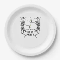 Till Death Do Us Party Skeleton Bridesmaid Theme Paper Plates