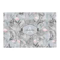 Flamingo Orchid Tropical Pattern Gray ID868 Placemat