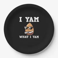 I Yam What I Yam Humorous V-Neck Paper Plates