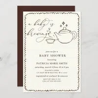 Baby is Brewing Tea Gender Neutral Baby Shower Invitation