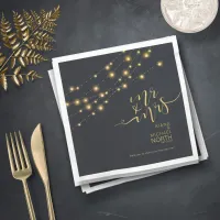 Modern String Lights Mr and Mrs Gold ID585 Napkins