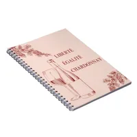 Liberté Égalité Chardonnay Funny Wine Illustration Notebook