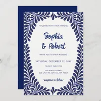 Mexican Blue Talavera Tiles Wedding Invitation