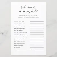 Who Knows Mommy Best Baby Shower Game