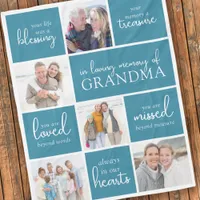 Your Life Was a Blessing Photo Collage Sympathy Fleece Blanket