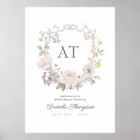 Cottagecore Wildflower Bridal Shower Welcome Poster