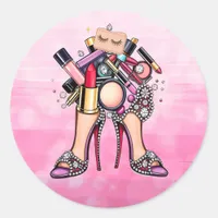 Make Up Bling | Glam  Classic Round Sticker