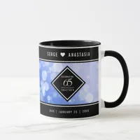 Elegant 65th Blue Sapphire Wedding Anniversary Mug