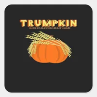 Halloween Trumpkin Donald Funny Pumpkin Make Hallo Square Sticker