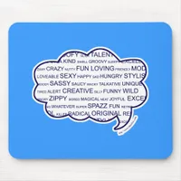 Personality Tag Cloud Fun Emotions Design Mouse Pad