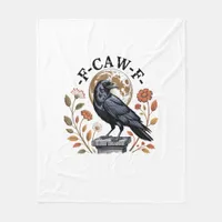 F-Caw-F Raven Moon Gothic Halloween Crow Bird Love Fleece Blanket