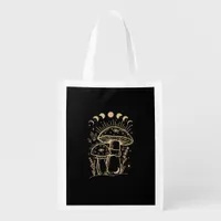 Mushrooms & Minimalism Cottage  Aesthetic Goblinco Grocery Bag