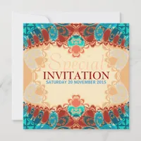 Batik Exotic Square Birthday / Special Invites