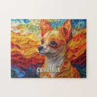 Chihuahua Quilling Art Dog Portrait Jigsaw Puzzle