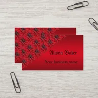 Blood red dahlias in gothic style  business card